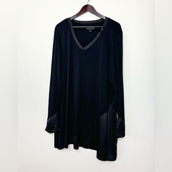 Soft Surroundings Womens 3X Black Long Sleeve Top V Neck Blouse Business Casual - Picture 2 of 6